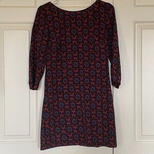 Francesca's retro floral printed 3/4 sleeve mini dress - size S
